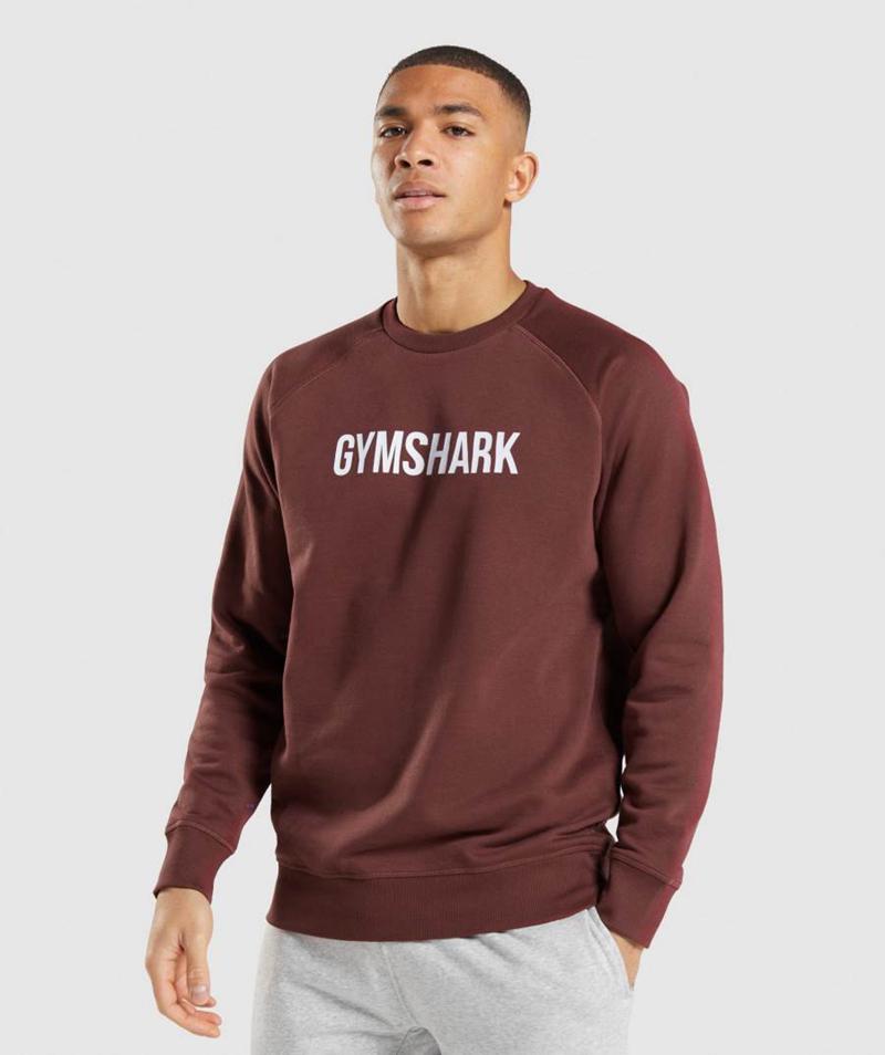 Gymshark Apollo Crew Pulóver Férfi Rózsaszín Barna  Hungary |  YPZWD-3087