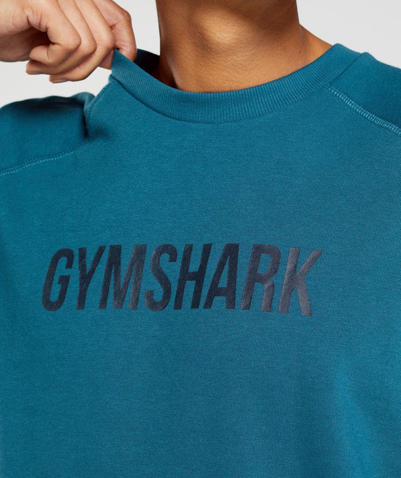 Gymshark Apollo Crew T-Shirts Férfi Kék  Hungary |  QMNOC-0379