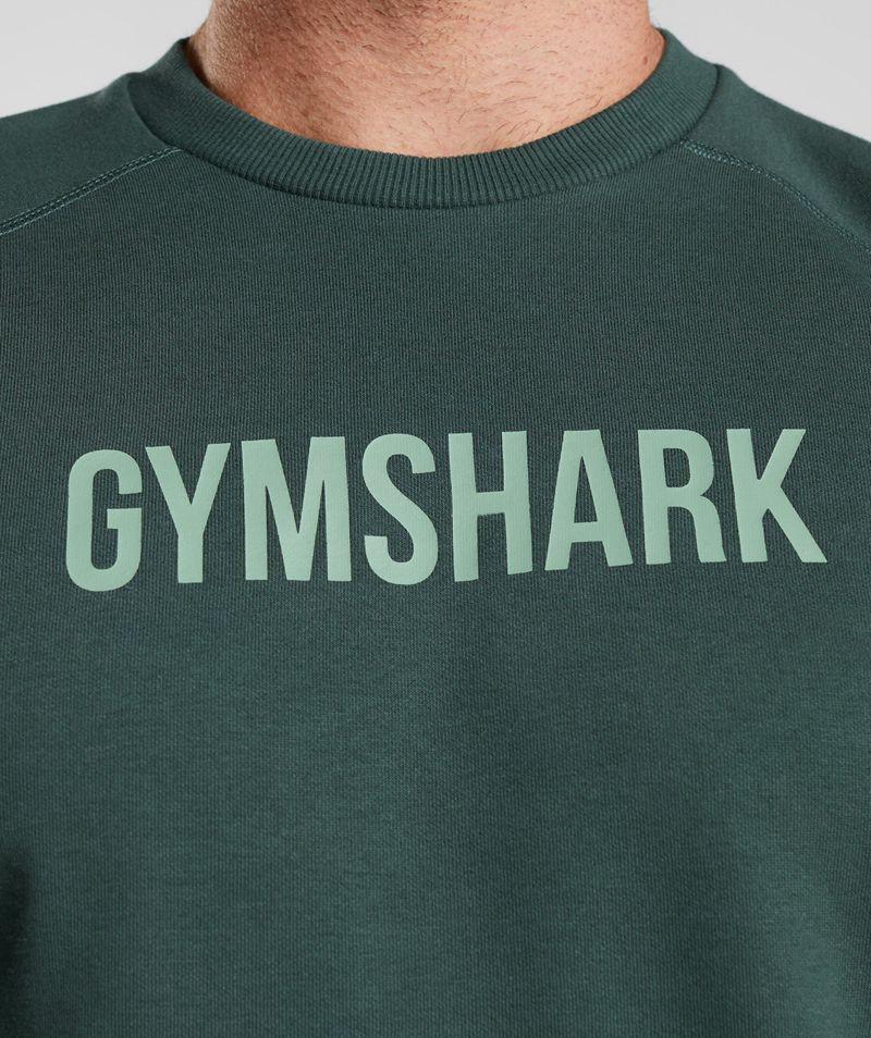 Gymshark Apollo Crew T-Shirts Férfi Zöld  Hungary |  OWQNJ-7641