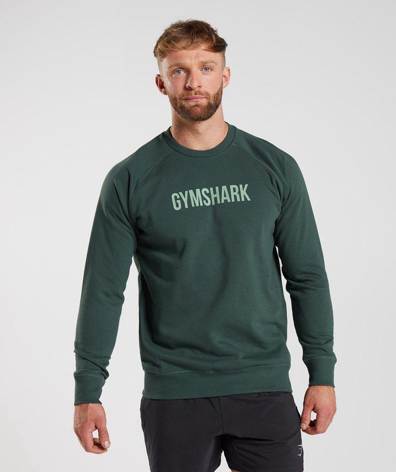 Gymshark Apollo Crew T-Shirts Férfi Zöld  Hungary |  OWQNJ-7641