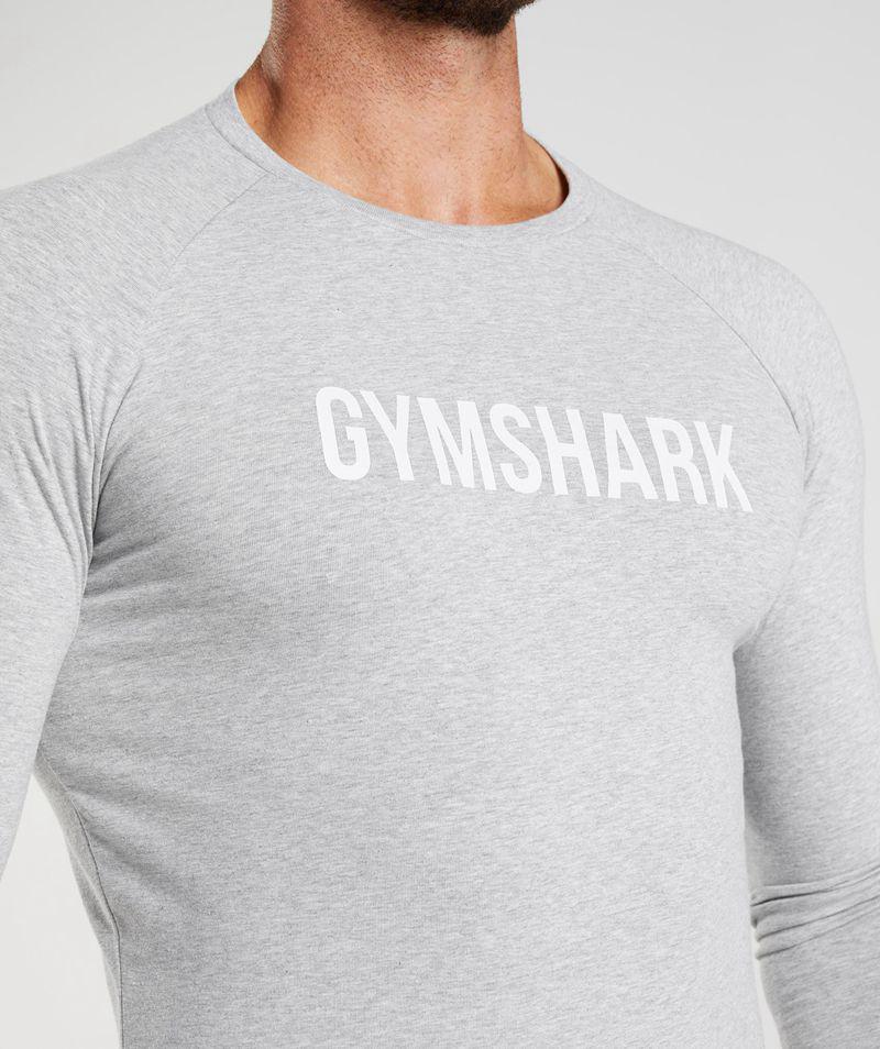 Gymshark Apollo Long Sleeve T-Shirts Férfi Világos Szürke  Hungary |  KMRLO-8195