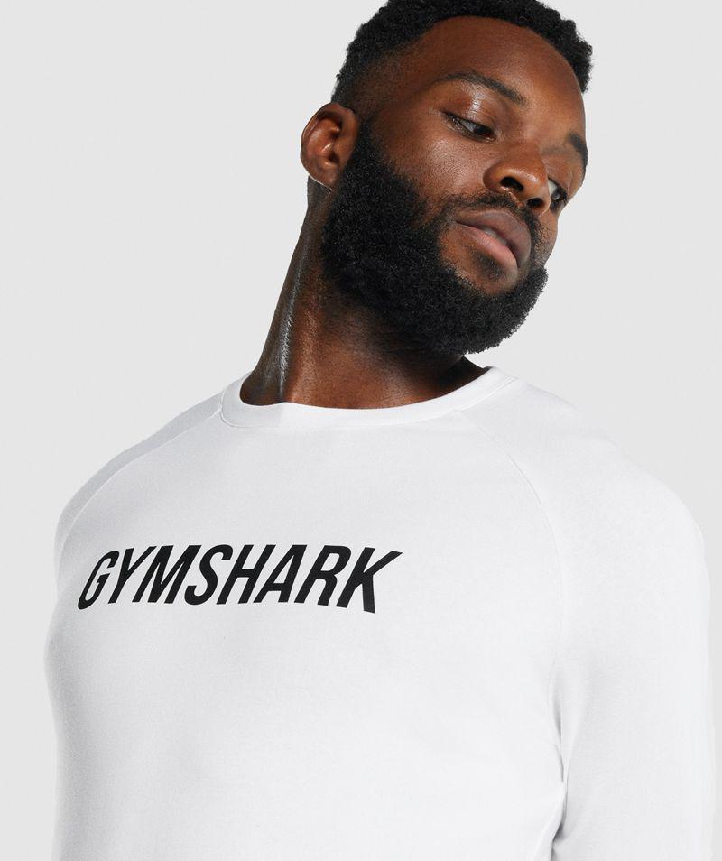 Gymshark Apollo Long Sleeve T-Shirts Férfi Fehér  Hungary |  VGDRZ-3920