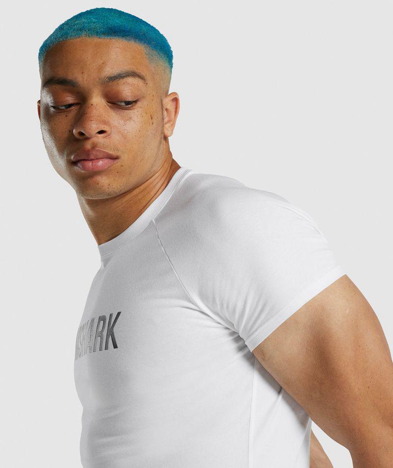 Gymshark Apollo T-Shirts Férfi Fehér  Hungary |  DVTIY-8625