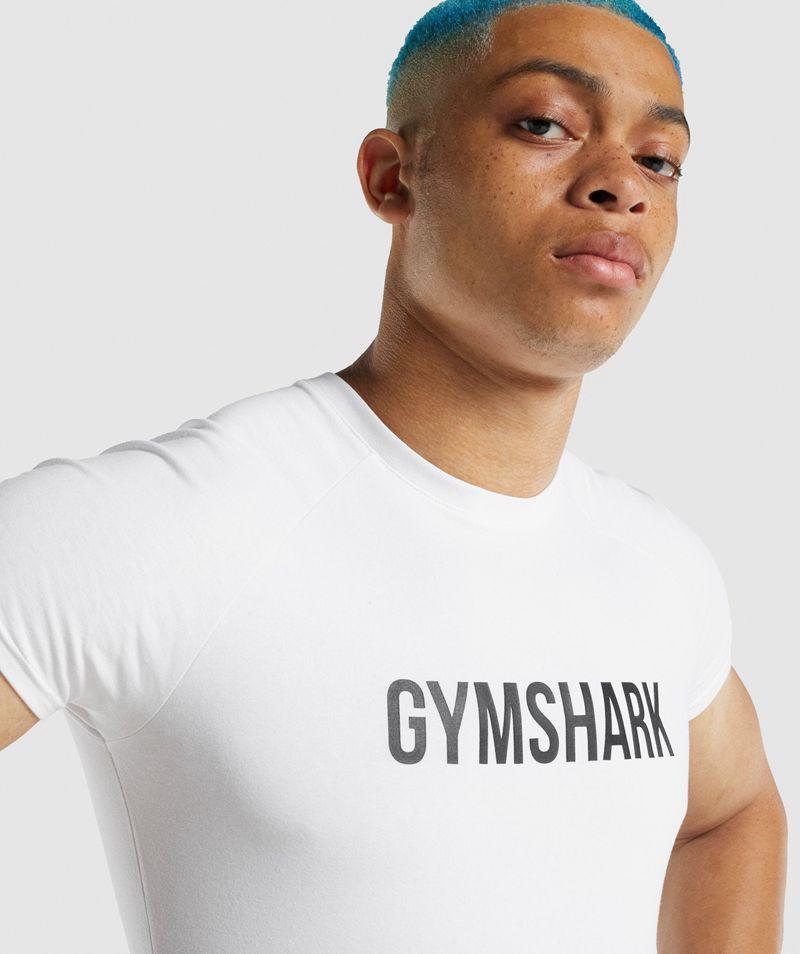 Gymshark Apollo T-Shirts Férfi Fehér  Hungary |  DVTIY-8625