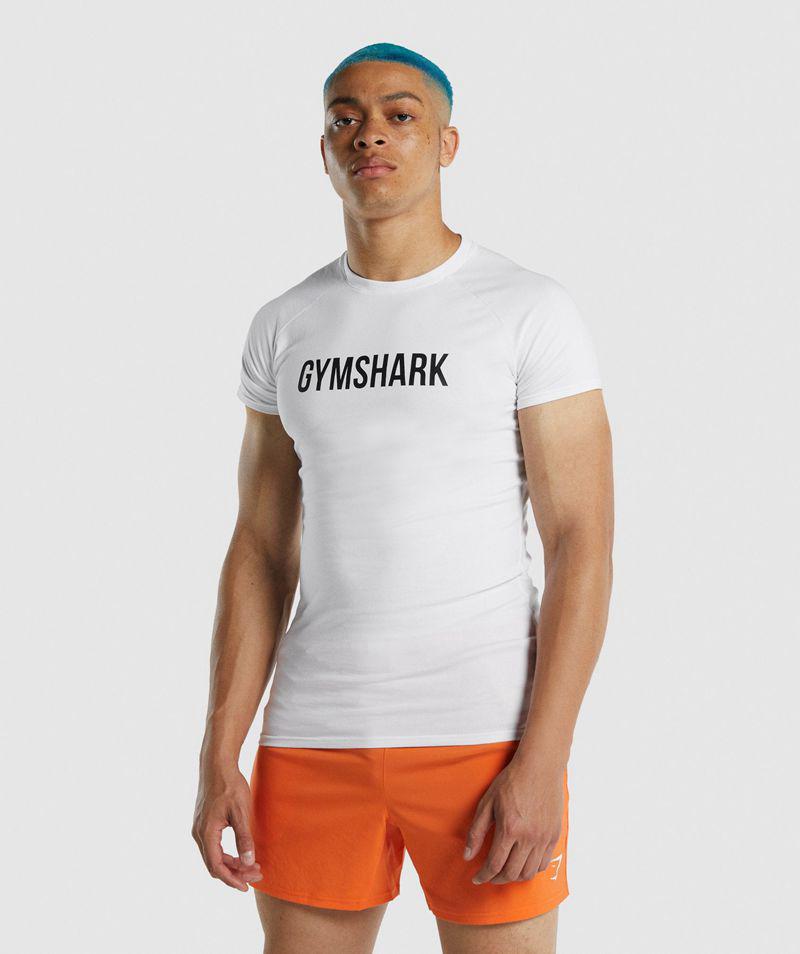 Gymshark Apollo T-Shirts Férfi Fehér  Hungary |  DVTIY-8625