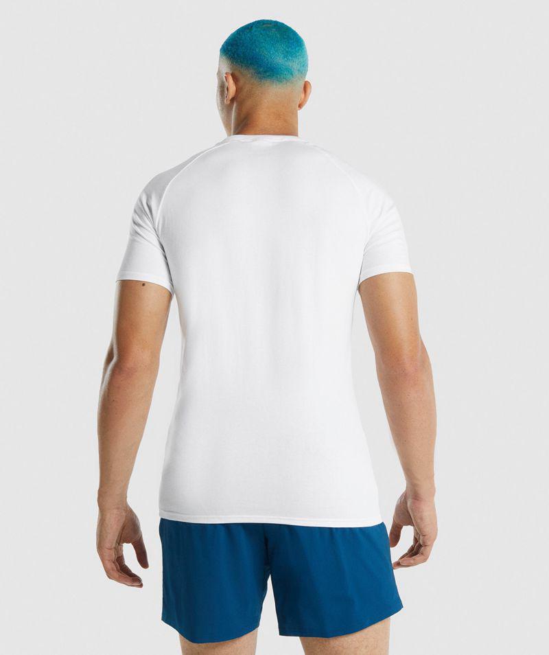 Gymshark Apollo T-Shirts Férfi Fehér  Hungary |  VHJKF-0586