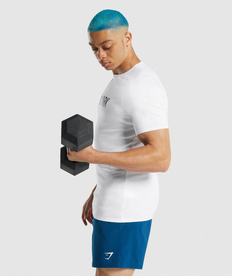 Gymshark Apollo T-Shirts Férfi Fehér  Hungary |  VHJKF-0586