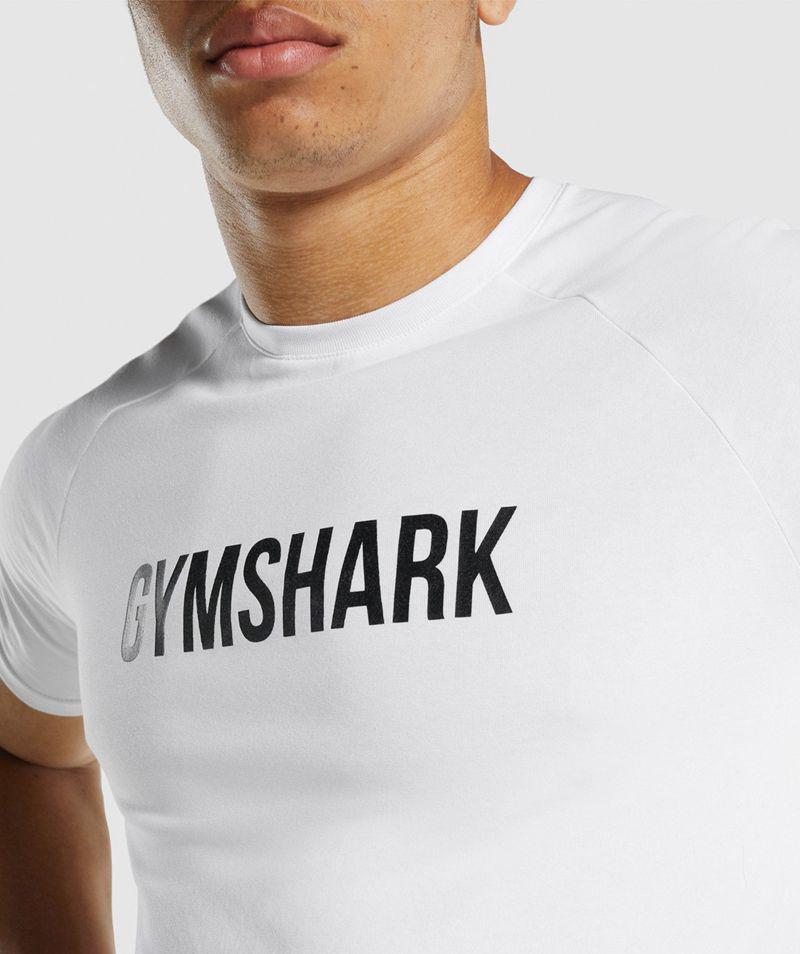 Gymshark Apollo T-Shirts Férfi Fehér  Hungary |  VHJKF-0586