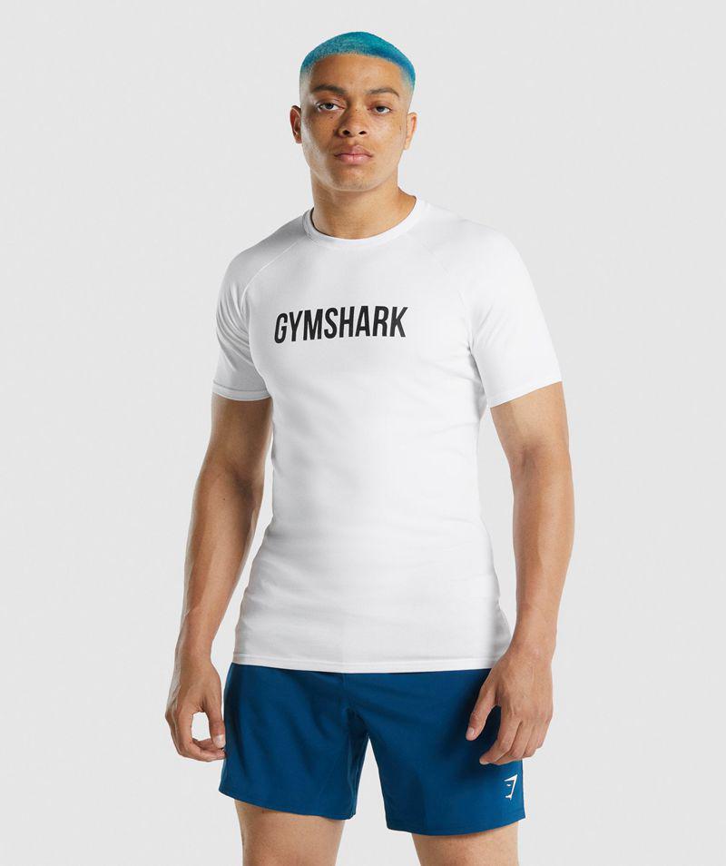 Gymshark Apollo T-Shirts Férfi Fehér  Hungary |  VHJKF-0586