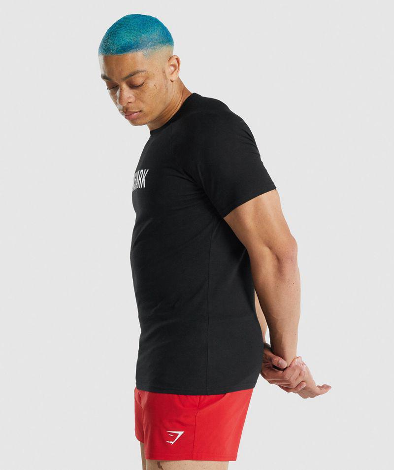 Gymshark Apollo T-Shirts Férfi Fekete  Hungary |  TIWKL-8376