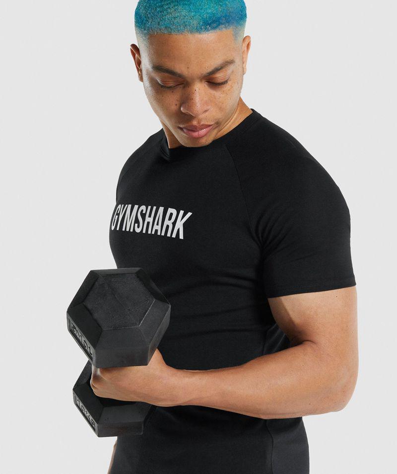 Gymshark Apollo T-Shirts Férfi Fekete  Hungary |  TIWKL-8376