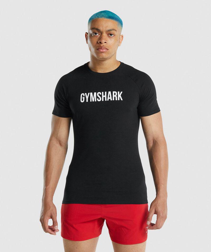 Gymshark Apollo T-Shirts Férfi Fekete  Hungary |  TIWKL-8376