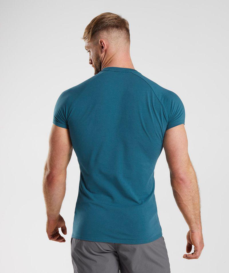 Gymshark Apollo T-Shirts Férfi Kék  Hungary |  CDJEB-1093