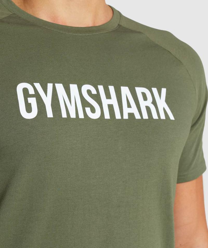 Gymshark Apollo T-Shirts Férfi Olivazöld  Hungary |  SKYUA-1679