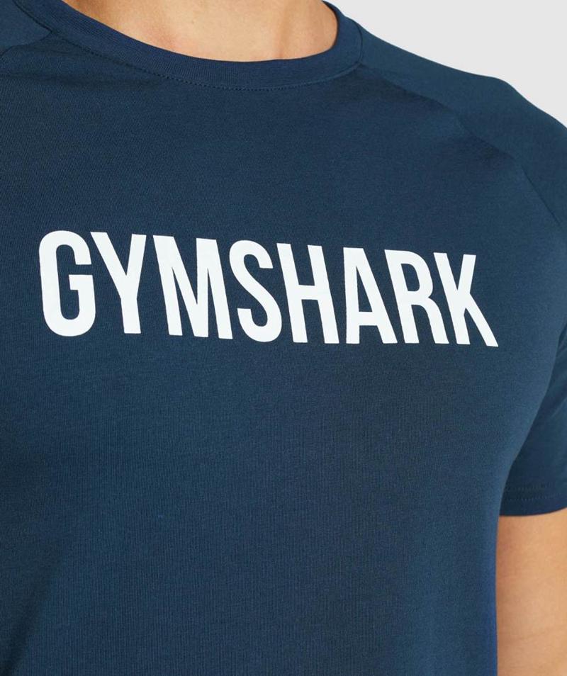 Gymshark Apollo T-Shirts Férfi Sötétkék  Hungary |  BFDVX-2895