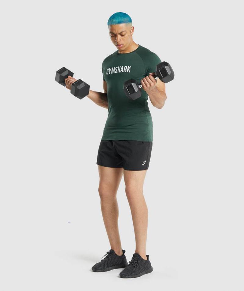 Gymshark Apollo T-Shirts Férfi Sötétzöld  Hungary |  FEBSO-8125