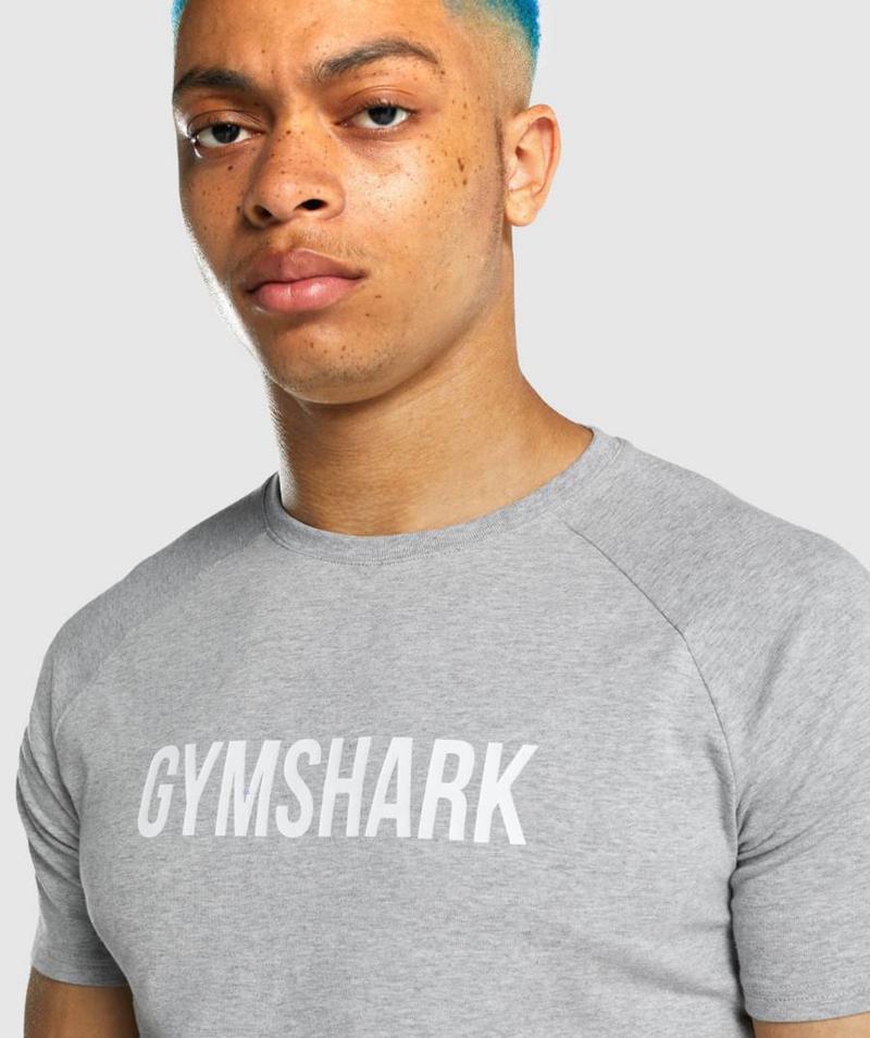 Gymshark Apollo T-Shirts Férfi Világos Szürke  Hungary |  BILWO-9634