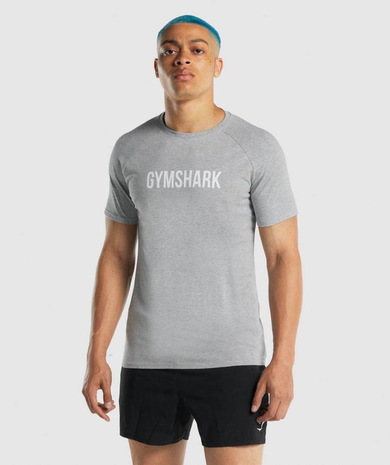 Gymshark Apollo T-Shirts Férfi Világos Szürke  Hungary |  BILWO-9634