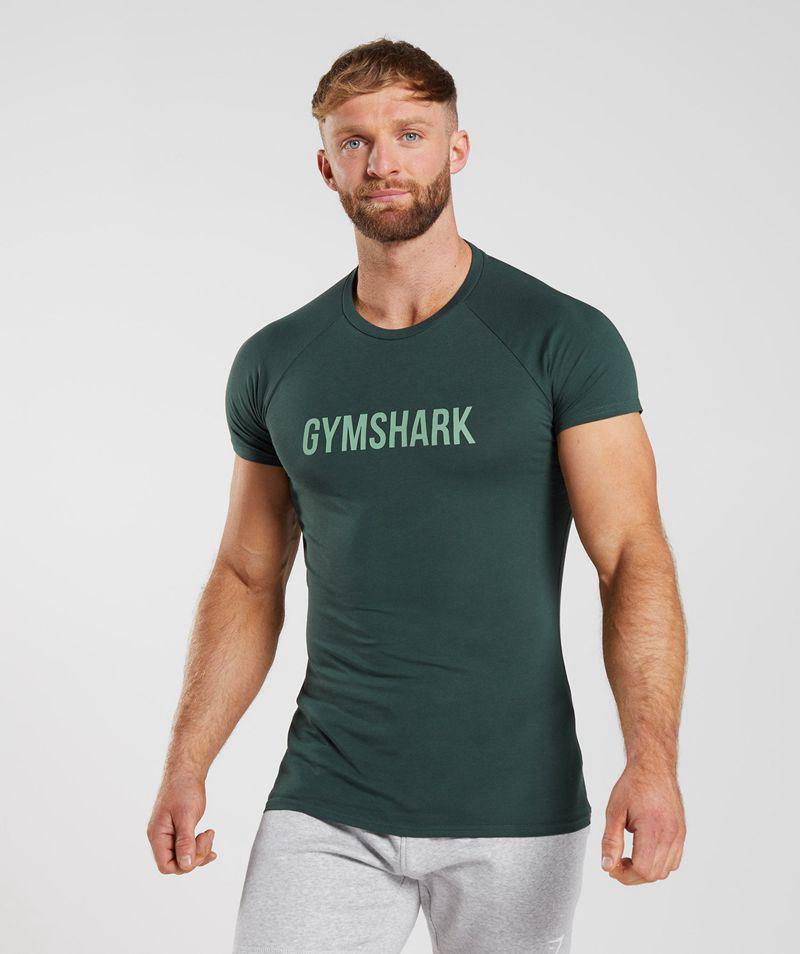 Gymshark Apollo T-Shirts Férfi Zöld  Hungary |  FBIRM-5987