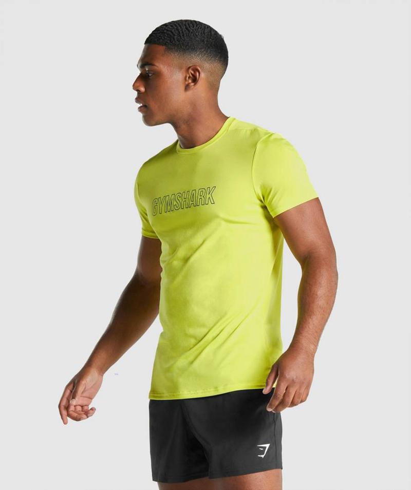 Gymshark Arrival Grafika T-Shirts Férfi Sárga  Hungary |  BGYWS-6428