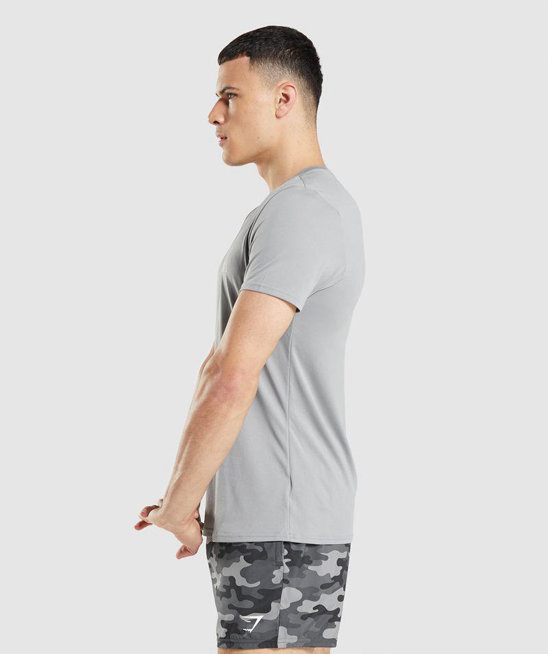 Gymshark Arrival Grafika T-Shirts Férfi Szürke  Hungary |  DFIBJ-7084