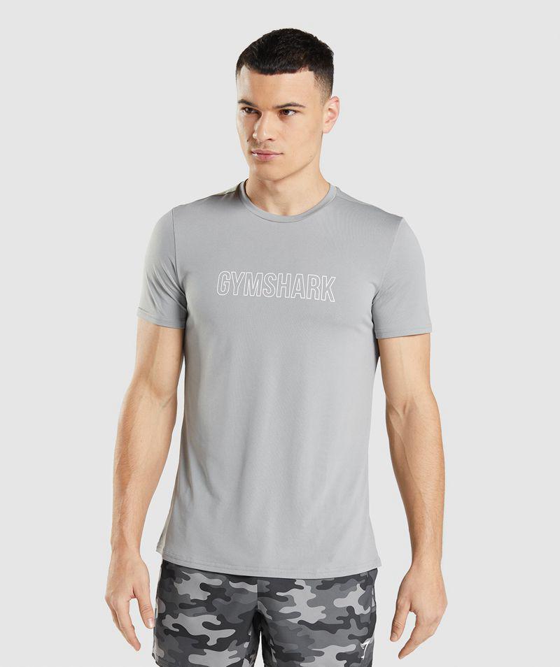 Gymshark Arrival Grafika T-Shirts Férfi Szürke  Hungary |  DFIBJ-7084