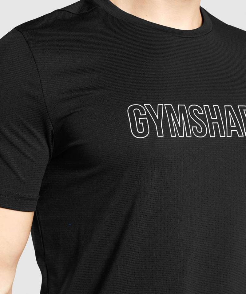 Gymshark Arrival Grafika T-Shirts Férfi Fekete  Hungary |  QYZVL-2463