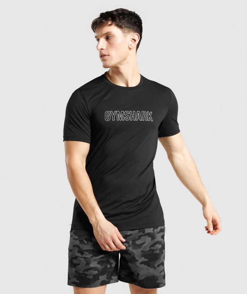 Gymshark Arrival Grafika T-Shirts Férfi Fekete  Hungary |  QYZVL-2463