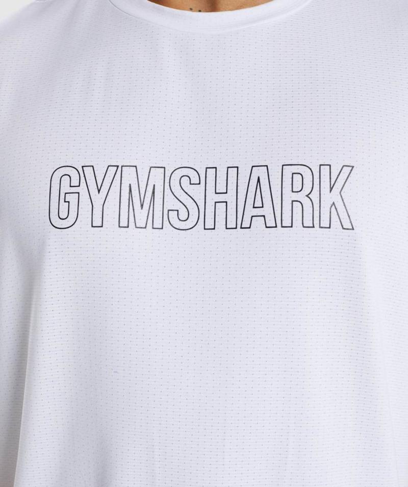 Gymshark Arrival Grafika T-Shirts Férfi Fehér  Hungary |  YEJHD-3640