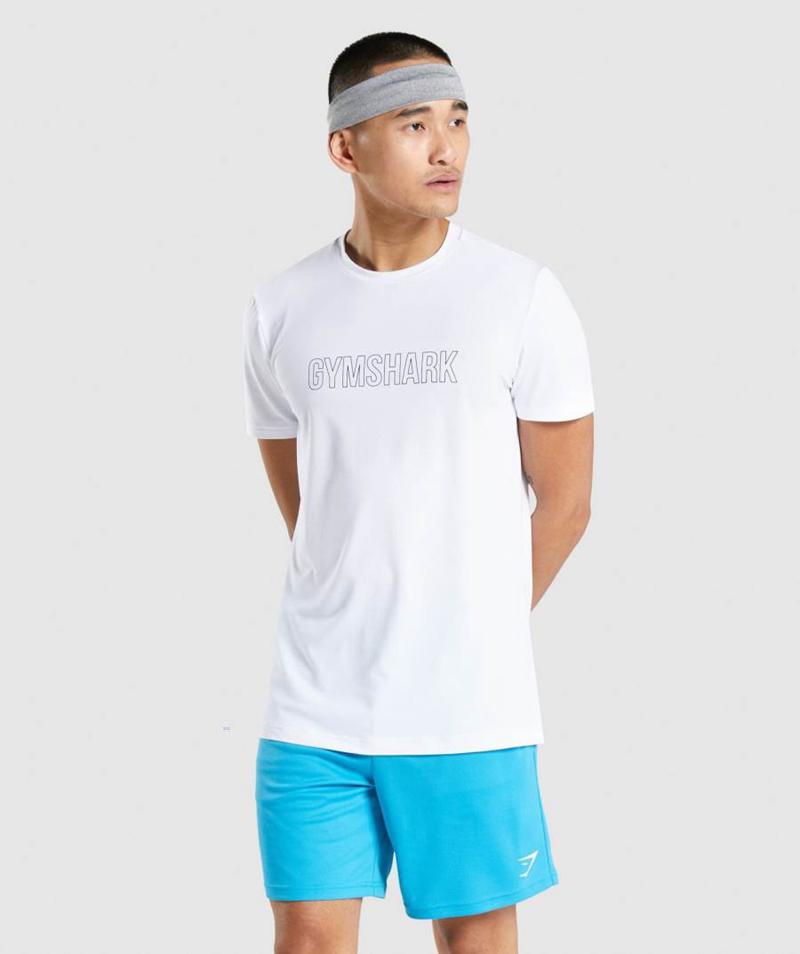 Gymshark Arrival Grafika T-Shirts Férfi Fehér  Hungary |  YEJHD-3640