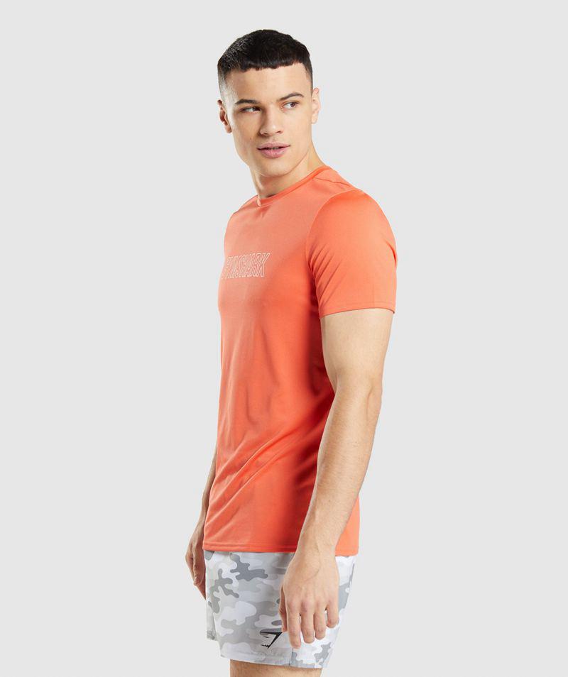 Gymshark Arrival Grafika T-Shirts Férfi Narancssárga  Hungary |  ZMOWP-0874