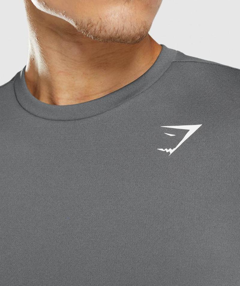 Gymshark Arrival Long Sleeve Pulóverek Férfi Mélyszürke  Hungary |  FQAPK-6729