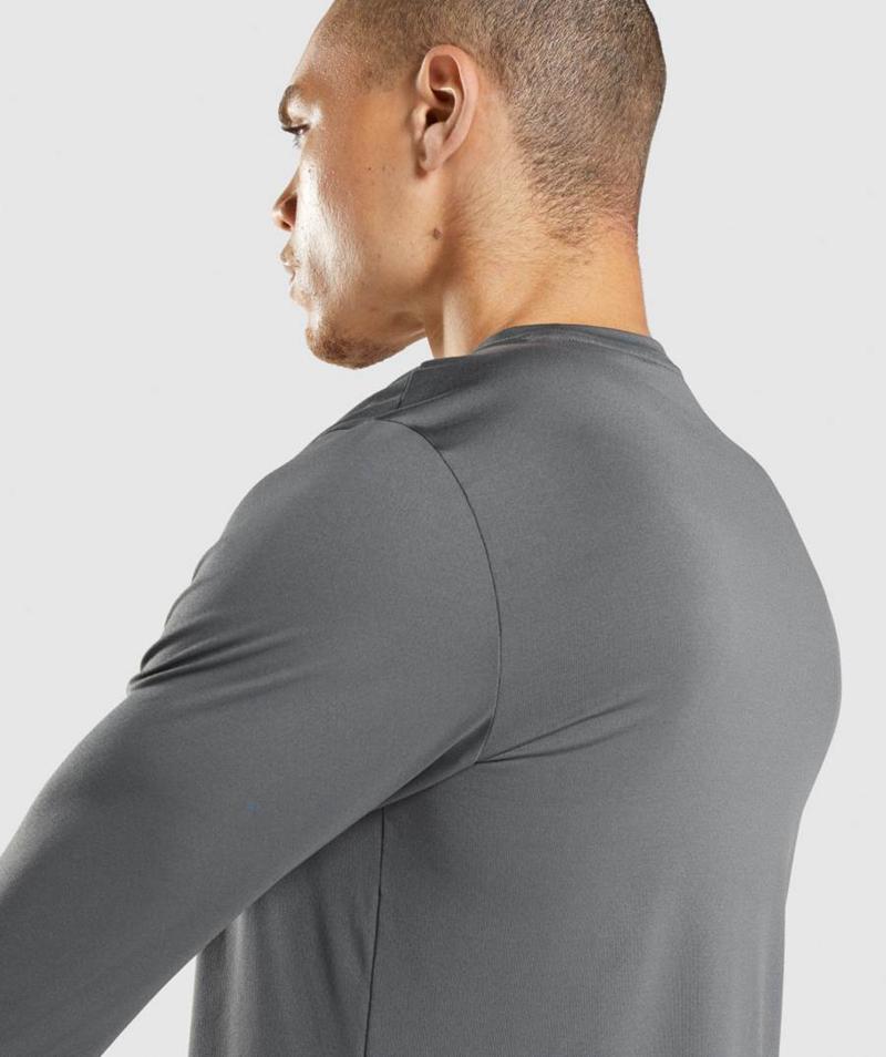 Gymshark Arrival Long Sleeve Pulóverek Férfi Mélyszürke  Hungary |  FQAPK-6729