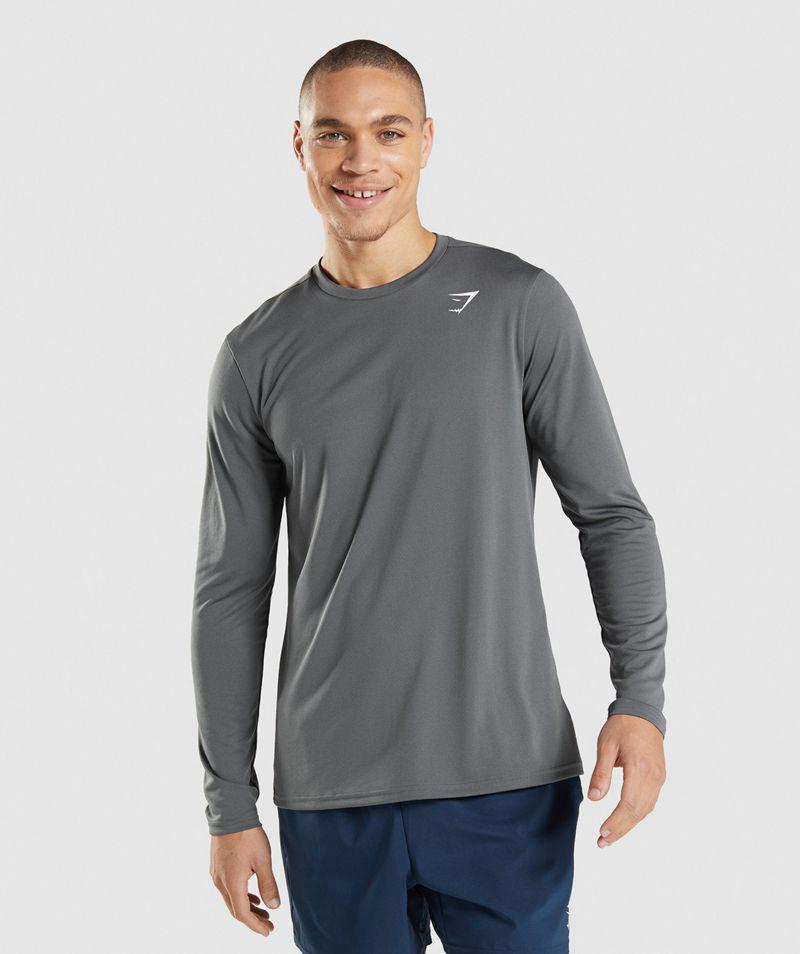 Gymshark Arrival Long Sleeve T-Shirts Férfi Szürke  Hungary |  WJMIR-3248