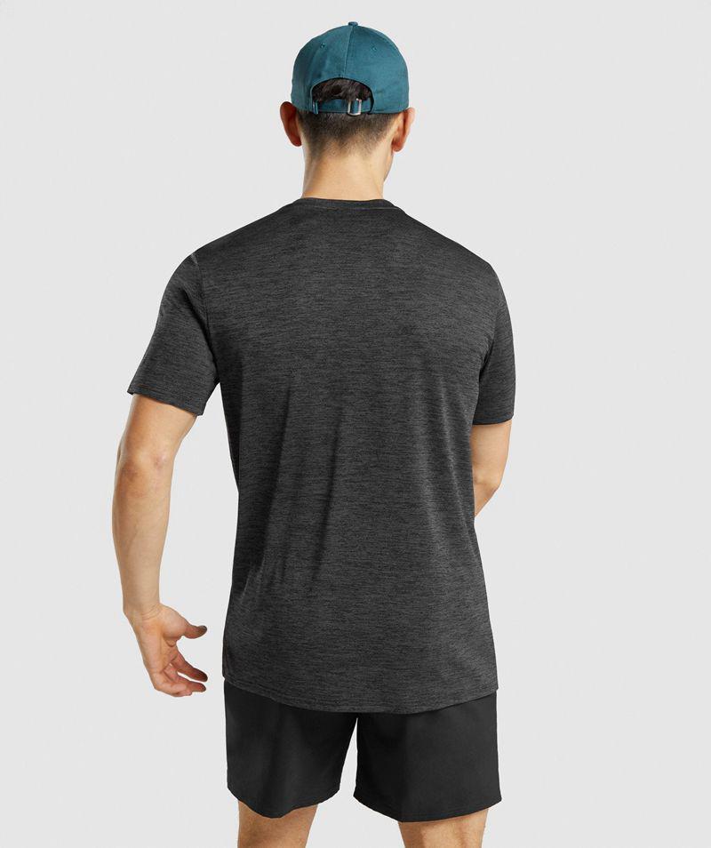 Gymshark Arrival Marl T-Shirts Férfi Fekete  Hungary |  HIJVM-9216