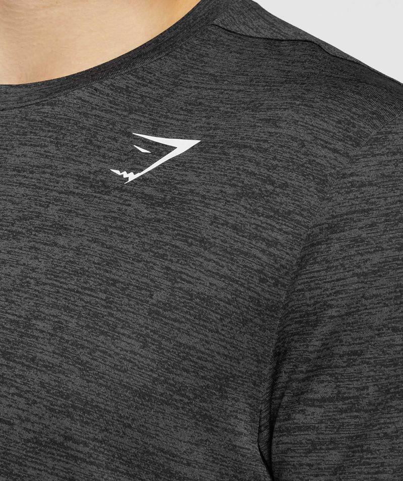 Gymshark Arrival Marl T-Shirts Férfi Fekete  Hungary |  HIJVM-9216