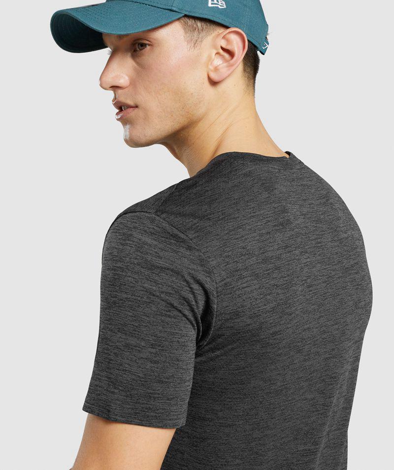 Gymshark Arrival Marl T-Shirts Férfi Fekete  Hungary |  HIJVM-9216