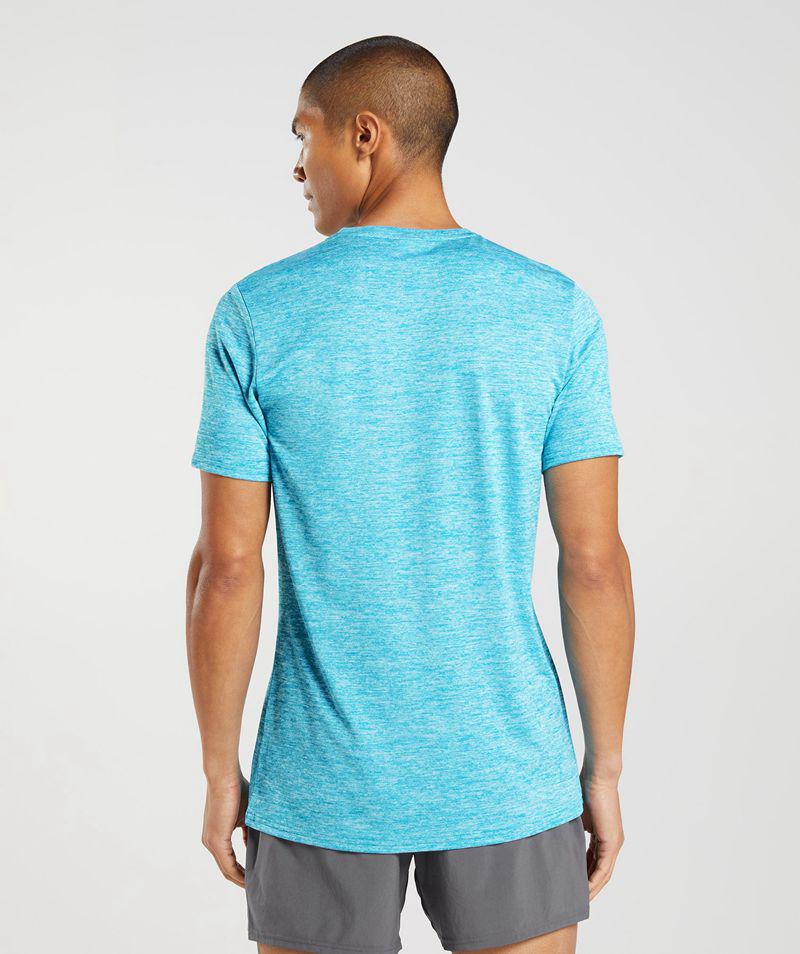 Gymshark Arrival Marl T-Shirts Férfi Kék  Hungary |  EDKOC-1374