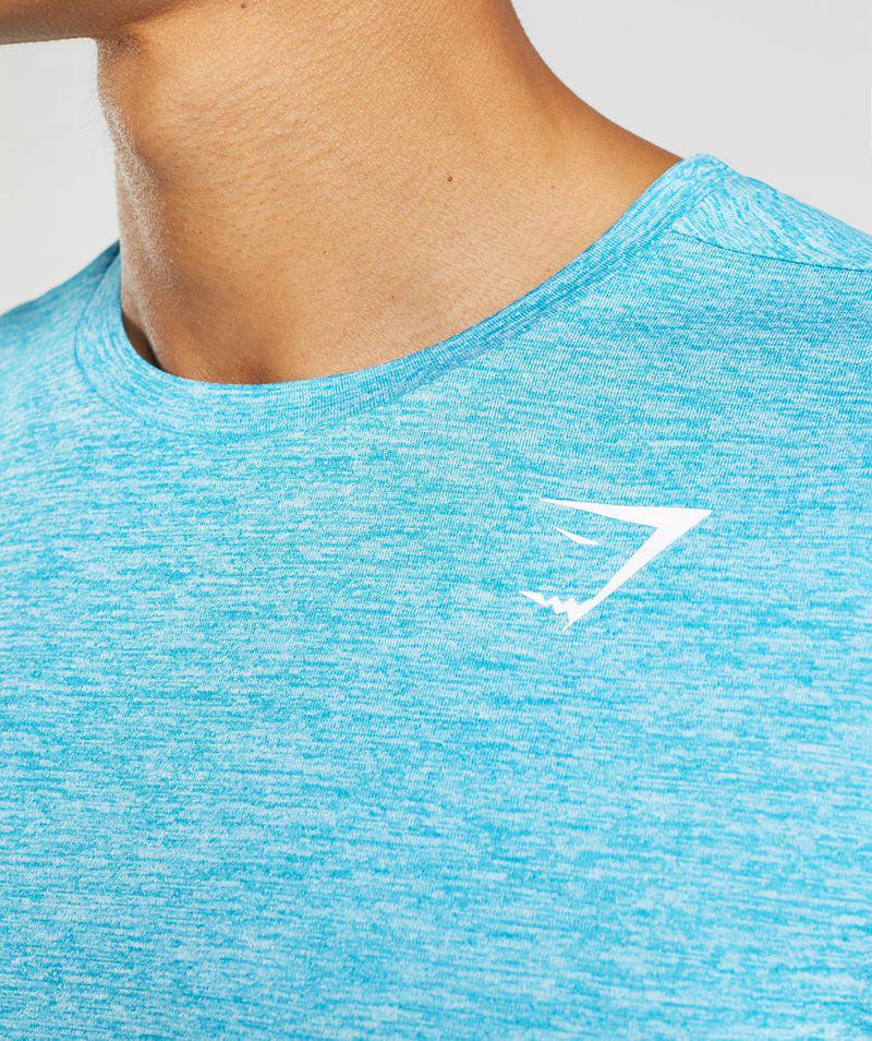 Gymshark Arrival Marl T-Shirts Férfi Kék  Hungary |  EDKOC-1374