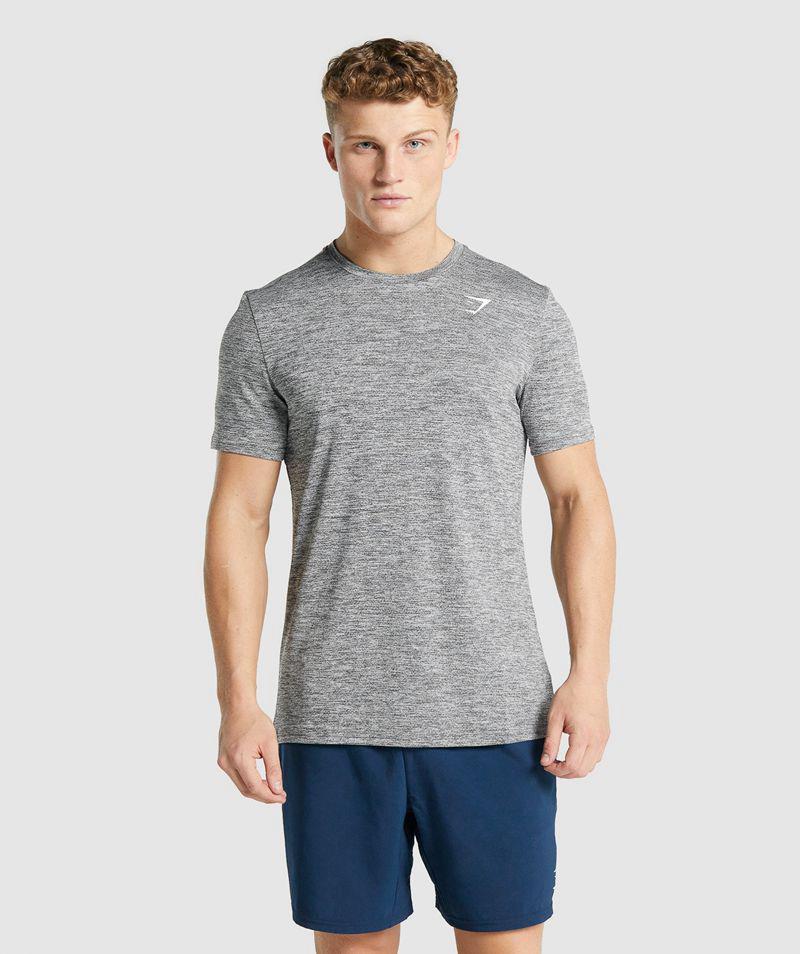 Gymshark Arrival Marl T-Shirts Férfi Szürke  Hungary |  CWYIL-1740