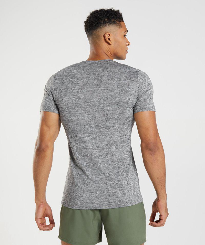 Gymshark Arrival Marl T-Shirts Férfi Világos Szürke  Hungary |  ZPXWN-8547