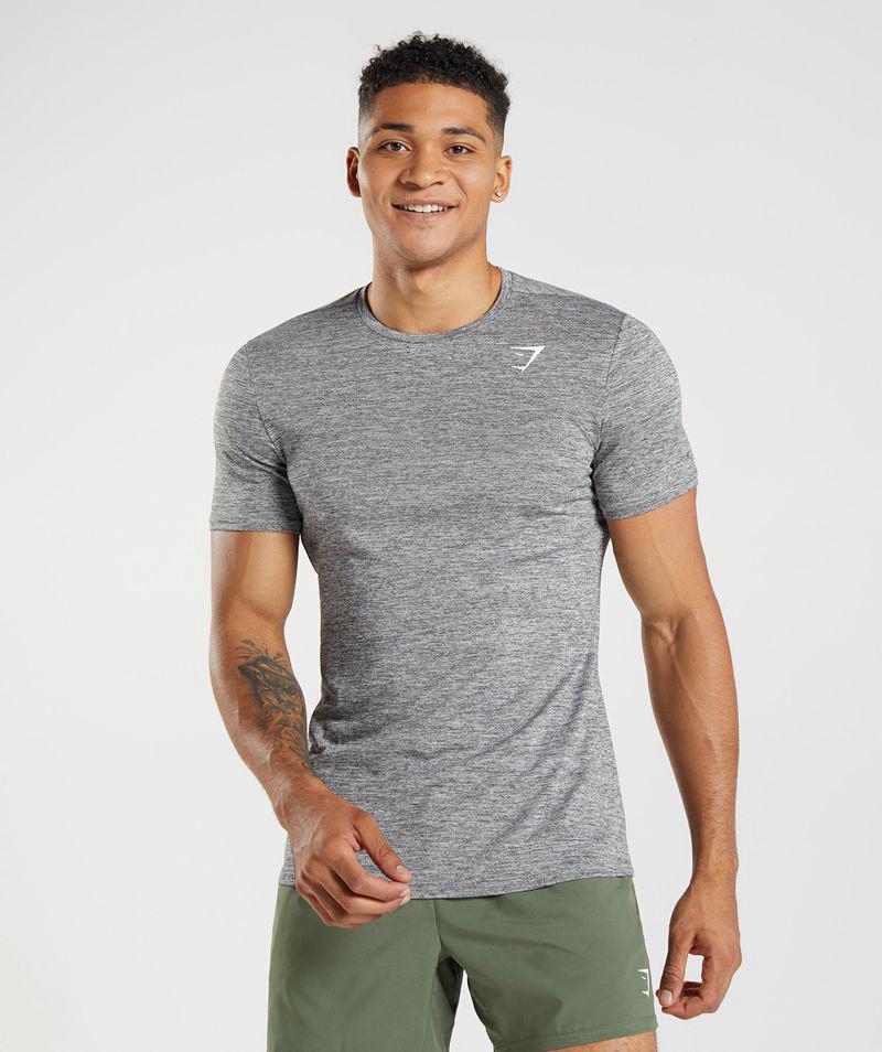 Gymshark Arrival Marl T-Shirts Férfi Világos Szürke  Hungary |  ZPXWN-8547