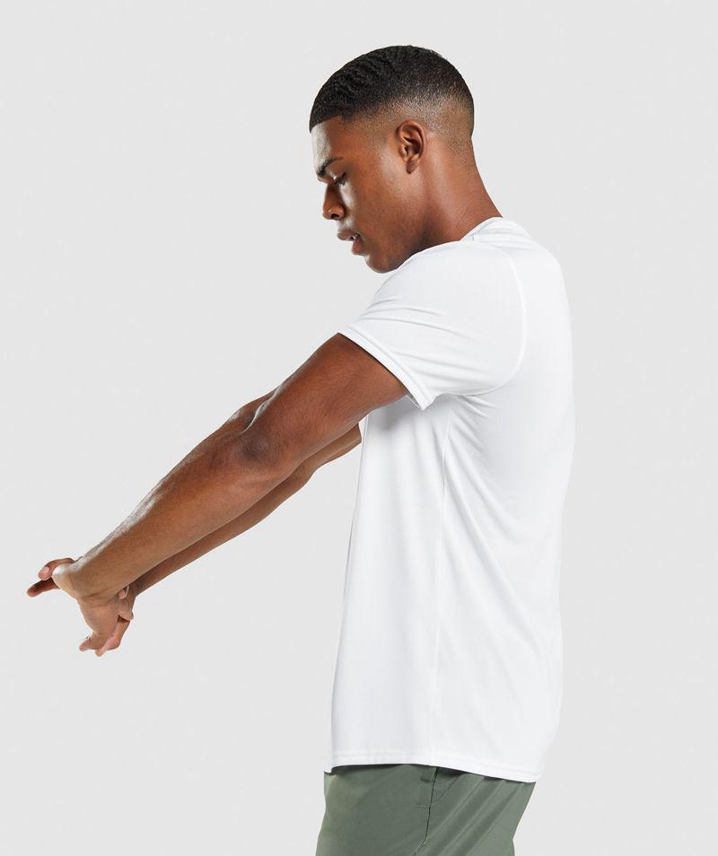 Gymshark Arrival Regular Fit T-Shirts Férfi Fehér  Hungary |  IDLZK-9812