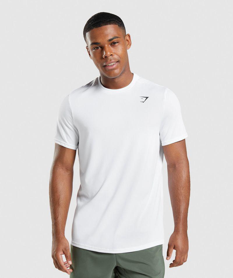 Gymshark Arrival Regular Fit T-Shirts Férfi Fehér  Hungary |  IDLZK-9812