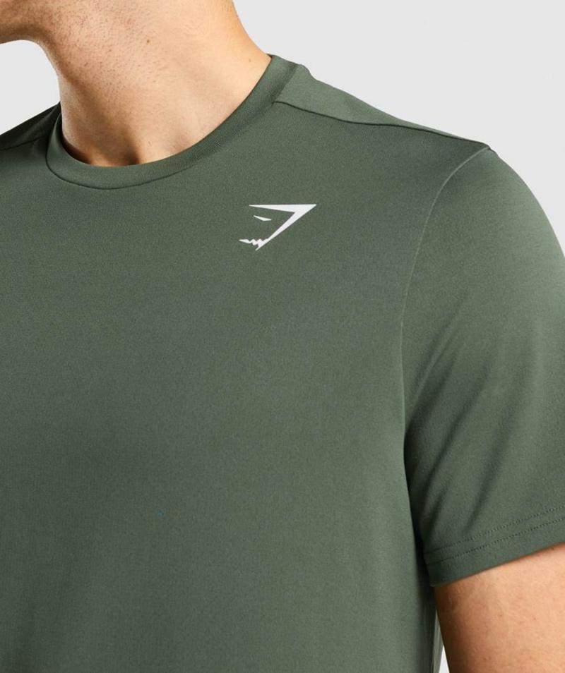 Gymshark Arrival Regular Fit T-Shirts Férfi Zöld  Hungary |  VYFMO-7416