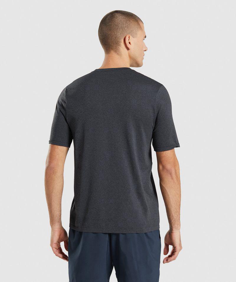 Gymshark Arrival Seamless T-Shirts Férfi Fekete  Hungary |  BUZWJ-0124