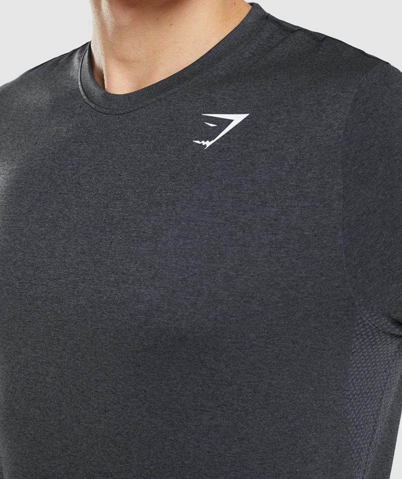 Gymshark Arrival Seamless T-Shirts Férfi Fekete  Hungary |  BUZWJ-0124