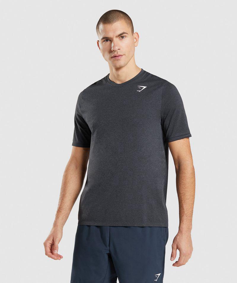 Gymshark Arrival Seamless T-Shirts Férfi Fekete  Hungary |  BUZWJ-0124