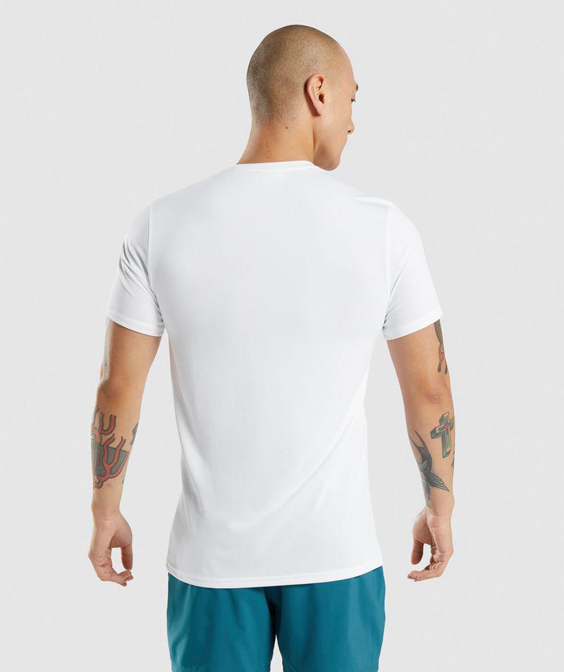 Gymshark Arrival T-Shirts Férfi Fehér  Hungary |  UCXEK-2351