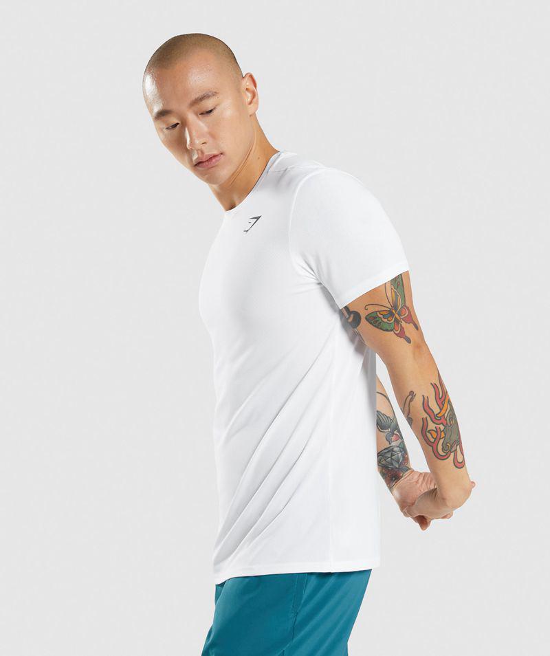 Gymshark Arrival T-Shirts Férfi Fehér  Hungary |  UCXEK-2351